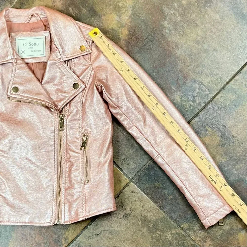 Ci Sono by Cavalini Kids Faux Leather Moto Jacket 8